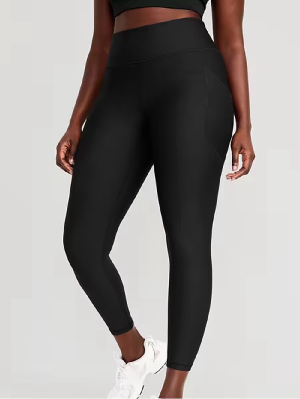 Old Navy Black PowerSoft High-Waisted 7/8 Pocket Athletic Leggings (size XL)